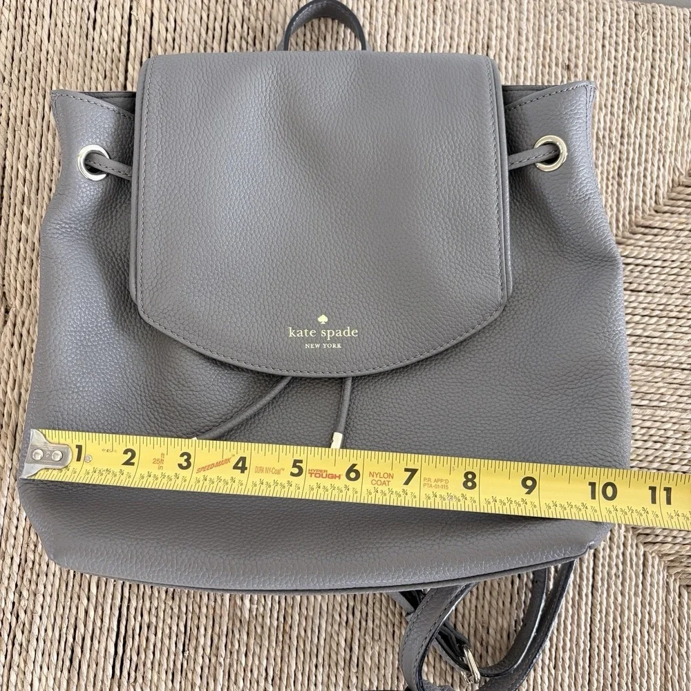 KATE SPADE Mulberry Street Small Breezy Gray Pebbled Leather Backpack WKRU3939‎
